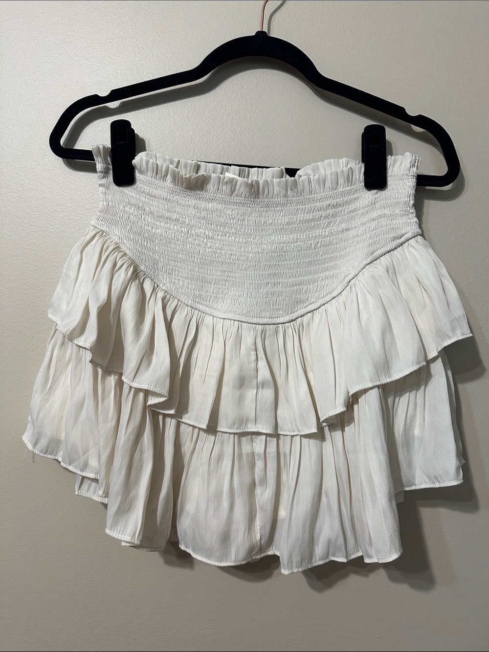 Mustard Seed Cream Tiered Ruffle Skort